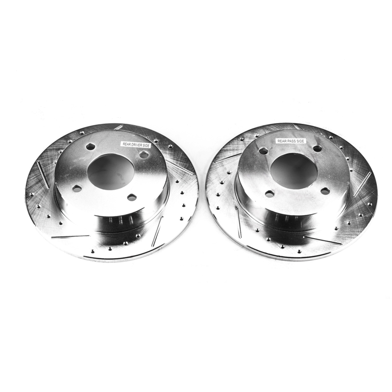 Power Stop 89-98 Nissan 240SX Rear Evolution Drilled & Slotted Rotors - Pair thumbnail 2