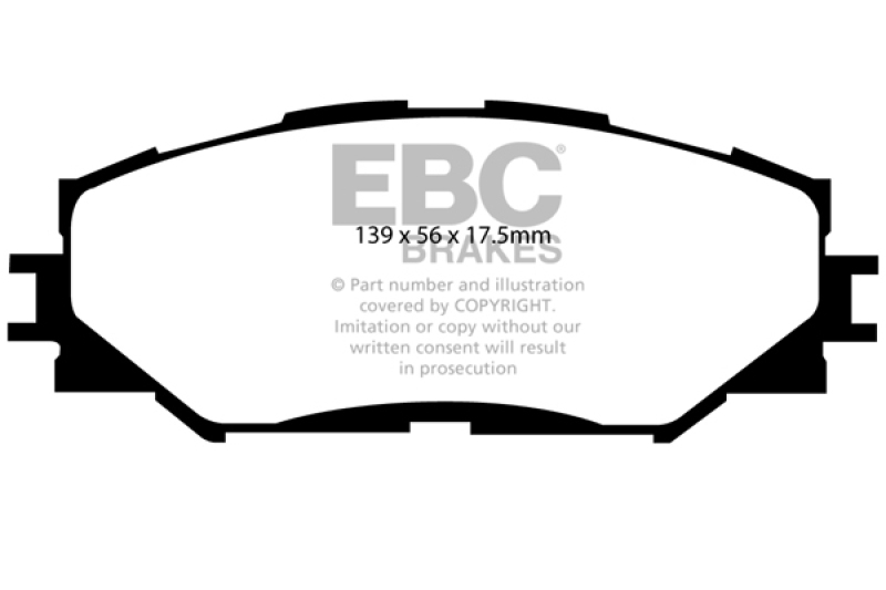 EBC 10-12 Lexus HS250h 2.4 Hybrid Redstuff Front Brake Pads thumbnail 2