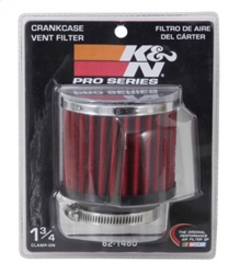 K&N 1.75in Flange ID x 3in OD x 2.5in H Chrome Finish Rubber Base Crankcase Vent Filter thumbnail 9