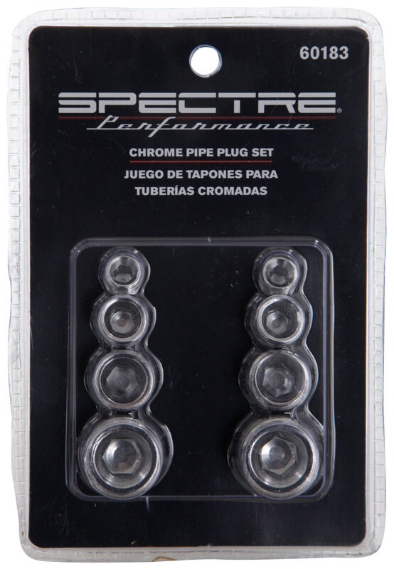 Spectre Pipe Plug Kit - Includes (2) 1/8in. / (2) 1/4in. / (2) 3/8in. / (2) 1/2in. Plugs - Chrome thumbnail 6
