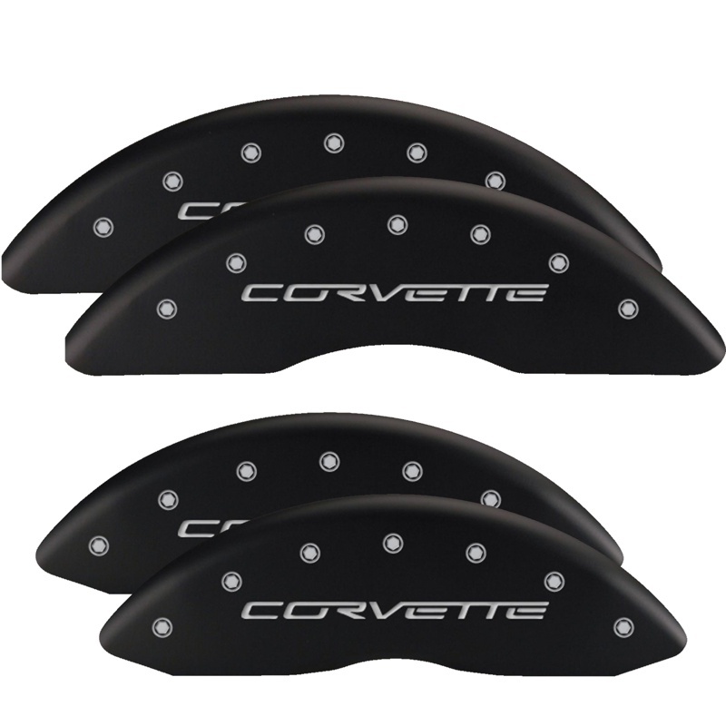 MGP 4 Caliper Covers Engraved Front Gen 5/Camaro Engraved Rear Gen 5/Z28 Red finish silver ch thumbnail 7