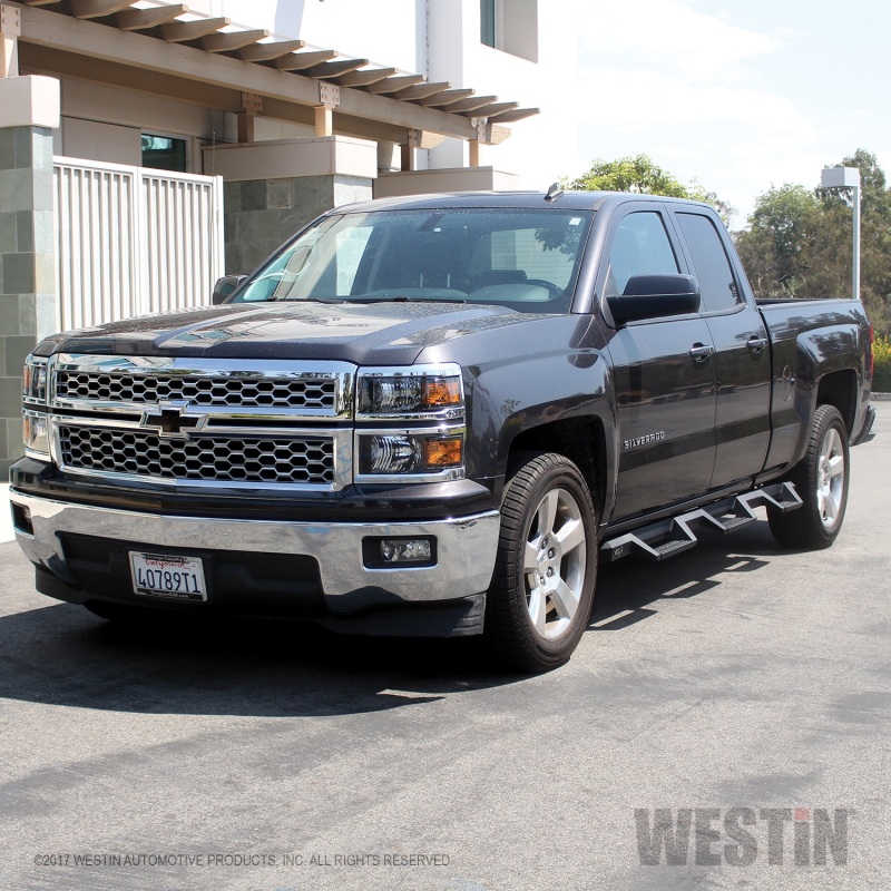 Westin 14-18 Chevrolet Silverado 1500 DC 6.5ft Bed HDX Drop W2W Nerf Step Bars - Tex. Blk thumbnail 7