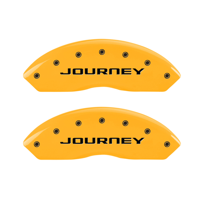 MGP 4 Caliper Covers Engraved Front & Rear With out stripes/Journey Yellow finish black ch thumbnail 4