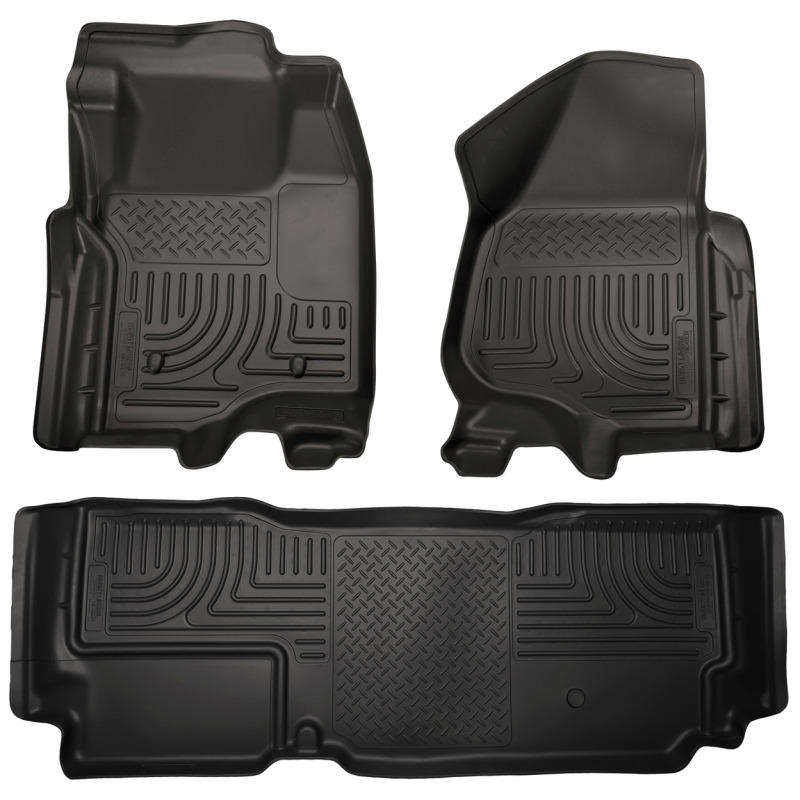 Husky Liners 2012.5 Ford SD Super Cab WeatherBeater Combo Black Floor Liners (w/o Manual Trans Case) thumbnail 2