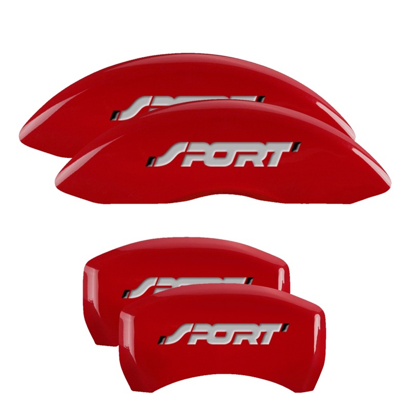 MGP 4 Caliper Covers Engraved Front & Rear Oval logo/Ford Red finish silver ch thumbnail 3