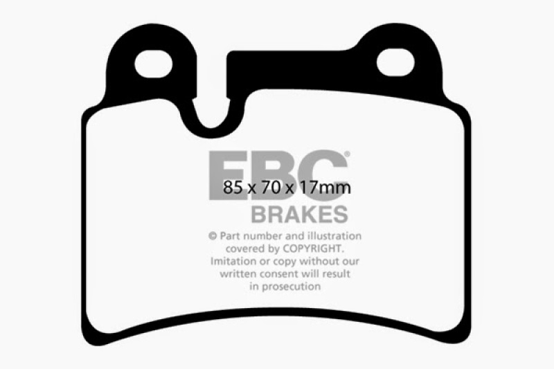 EBC 06-09 Volkswagen Touareg 3.6 (2 pin holes at top of backplate) Redstuff Rear Brake Pads thumbnail 5