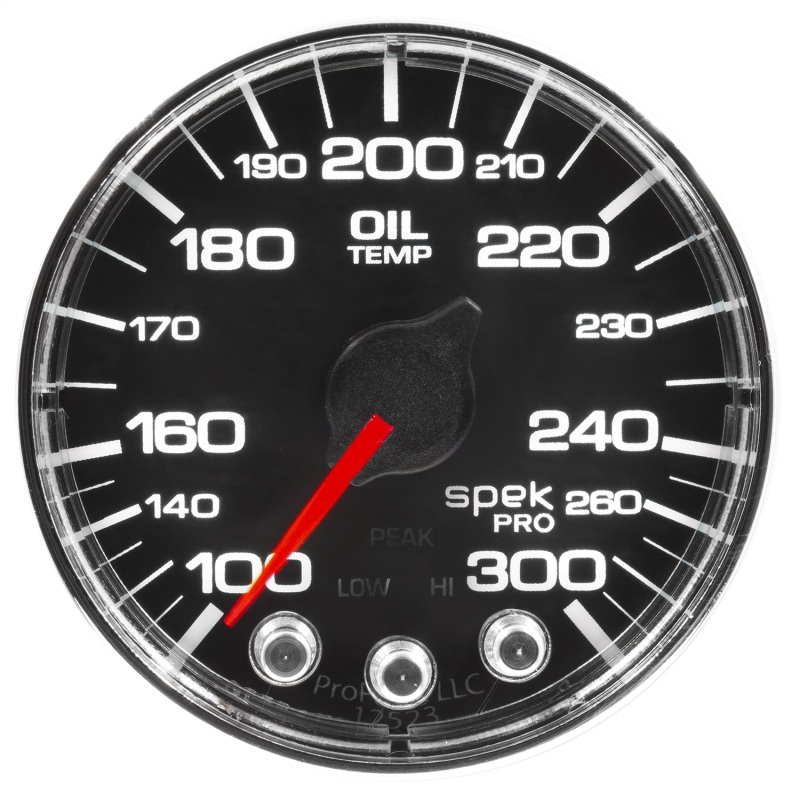 Autometer Spek-Pro Gauge Oil Temp 2 1/16in 300f Stepper Motor W/Peak & Warn Blk/Chrm thumbnail 9
