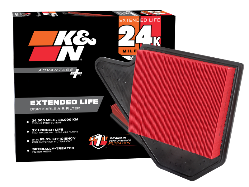 K&N Advantage Plus Air Filter 24K Miles Dodge Grand Caravan V6-3.6L F/I 11-17 thumbnail 2