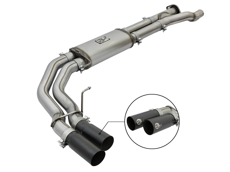aFe POWER Rebel Series 3in 409 SS Cat Back Exhaust w/ Black Tips 17 Ford F-150 Raptor V6-3.5L thumbnail 2