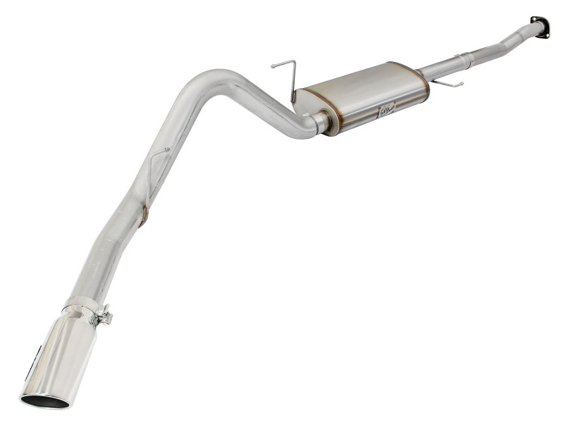 aFe MACHForce XP Exhaust 3in-3.5in SS Single Side Ext CB w/ Polished Tips 15 Ford F150 V8 5.0L CC/SB thumbnail 2