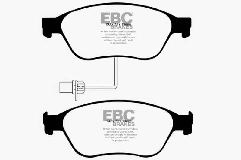 EBC 03-10 Audi A8 Quattro 4.2 Redstuff Front Brake Pads thumbnail 5