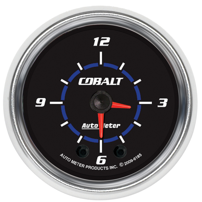 Autometer Cobalt 2-1/16in 12 Hour Analog Clock