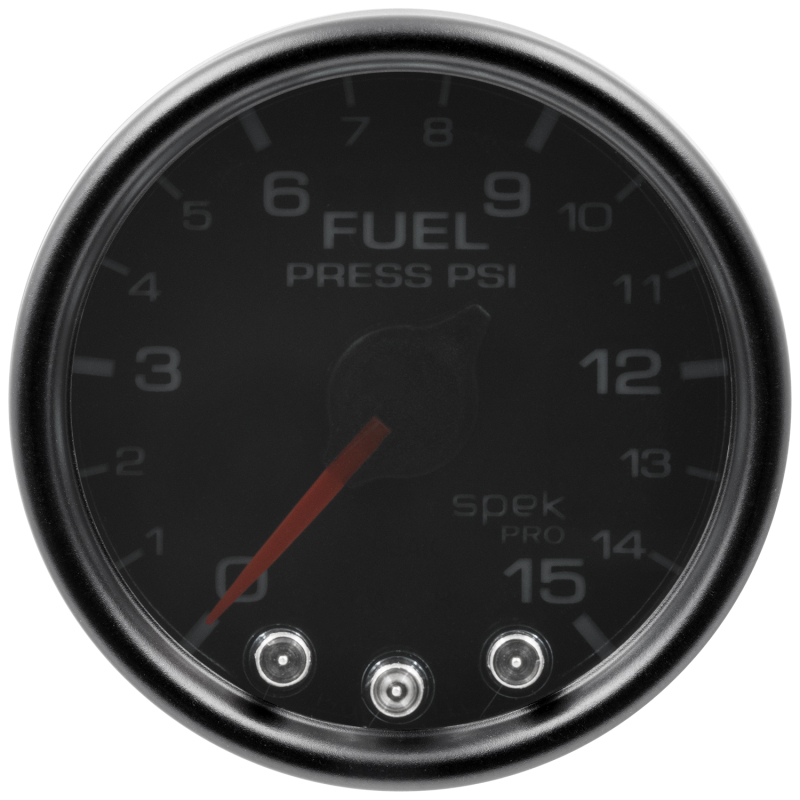 Autometer Spek-Pro Gauge Fuel Press 2 1/16in 15psi Stepper Motor W/Peak & Warn Blk/Smoke/Blk thumbnail 4
