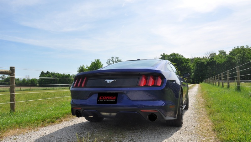 Corsa 2015-2017 Ford Mustang EcoBoost 2.3T Sport 3in Cat-Back Dual Rear Exit Black Tips thumbnail 9