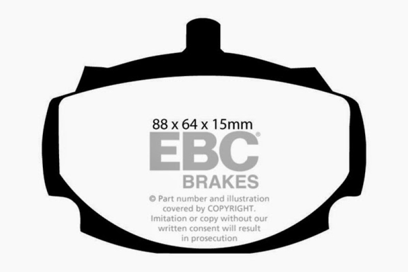 EBC 62-81 Mg MGB 1.8 Yellowstuff Front Brake Pads thumbnail 7