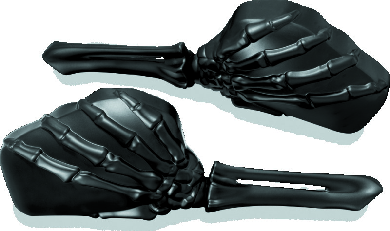 Kuryakyn Skeleton Hand Mirrors Black/Black #1758