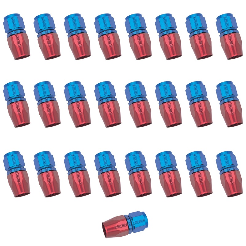 Russell Performance -6 AN Red/Blue Straight Full Flow Hose End (25 pcs.) thumbnail 6